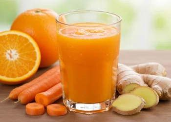 Suco de Laranja Com Cenoura E Gengibre.