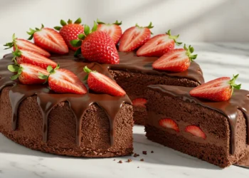 Bolo de Chocolate com Morango